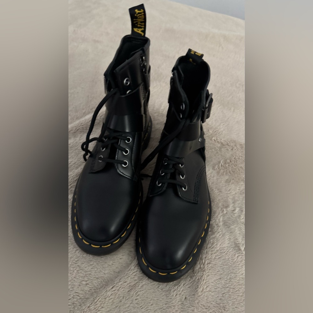 CRISTOFOR LEATHER HARNESS LACE UP BOOTS - Picture 9 of 11